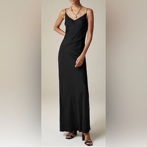 NWOT JCrew V-neck maxi slip dress in cupro-blend crepe